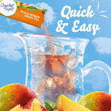 Crystal Light Peach Mango Green Tea Naturally Flavored Powdered Drink Mix, 60 ct Pack, 12 Canisters of 5 Pitcher Packets