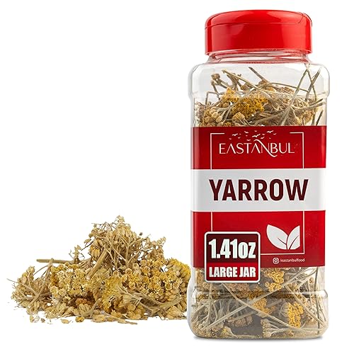 Eastanbul Yarrow Tea, 1.41oz Yarrow Herb, Milenba Hierba, Caffeine Free Loose Leaf Herb, Freshly Cut Flower, Dried, Natural, Vegan, Gluten Free