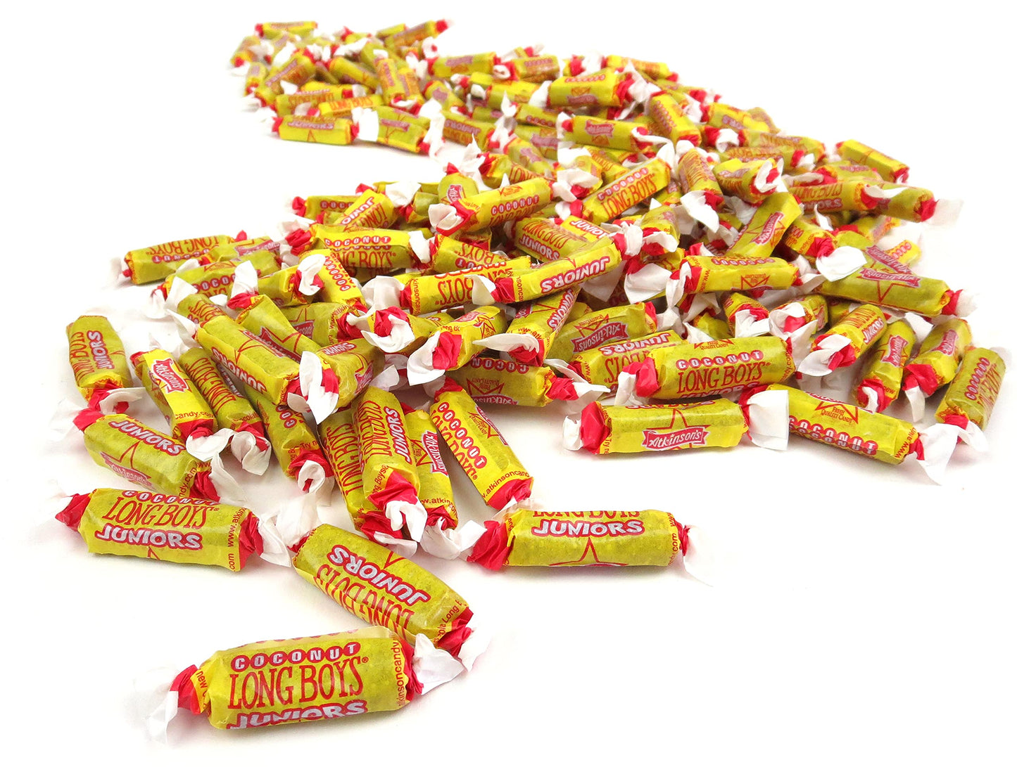Atkinson's Long Boys Bite Size Coconut Candy, 2 lb Bag in a BlackTie Box