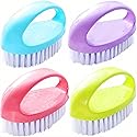 Small Scrub Brush for Cleaning - 4 Pack Scrubbing Brushes with Stiff Nylon Bristles Heavy Duty Cleaning Brush Multi-Purpose Scrub Brushes