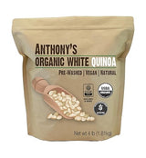 Anthony's Organic White Whole Grain Quinoa, 4 lb, Gluten Free & Non GMO
