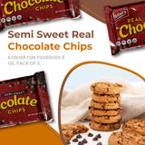 Lieber’s Vegan Semi-Sweet Real Chocolate Chips, 9 oz - Gluten Free, Dairy Free, Kosher Parve, Low Calorie Chocolate Chips for Baking (9 Oz Pack Of 3)