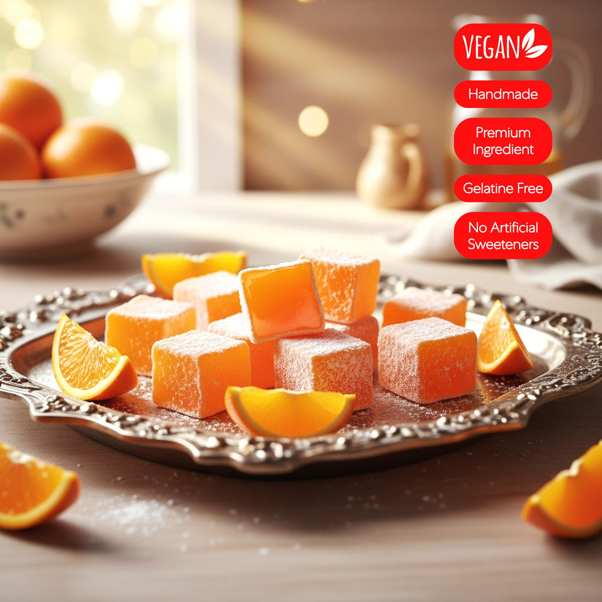 HazerBaba Turkish Delight Candy Orange Flavour, 8.8 Oz (Pack of 1)