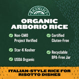 RiceSelect Organic Arborio Rice for Italian Risotto, Premium Gluten-Free Rice, Non-GMO, 32-Ounce Jar, (Pack of 1)