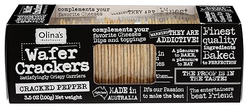 Olinas Bakehouse, Cracker Wafer Pepper, 3.5 Ounce