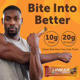 Linear Protein Bar Chewy Gooey Caramel, 20g Organic Whey Protein Bars, 10g Fiber, No Seed Oils, No Sucralose, USDA Organic, Gluten Free, 12 Pack
