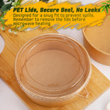 Enjamyo 36Oz Large Paper Bowls with Lids,50 Pcs Disposable Soup Bowls Bulk,Kraft Paper Salad Bowl,Round Bowls,Heavy Duty Soup Serving Bowls