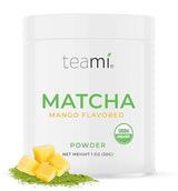 Teami Matcha Green Tea Powder - with Real Mango - Ceremonial Grade USDA Organic - Best for Lattes, Smoothies, Baking, Recipes, Traditional Preparation