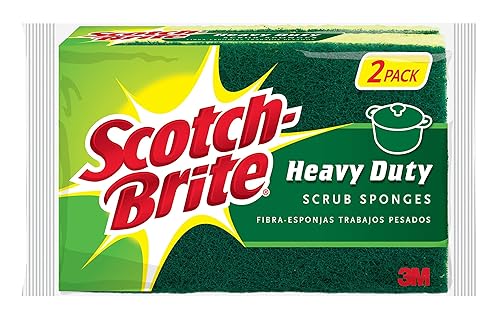 Scotch-Brite Heavy Duty Scrub Sponges, Stands Up to Stuck on Grime, 12 Count