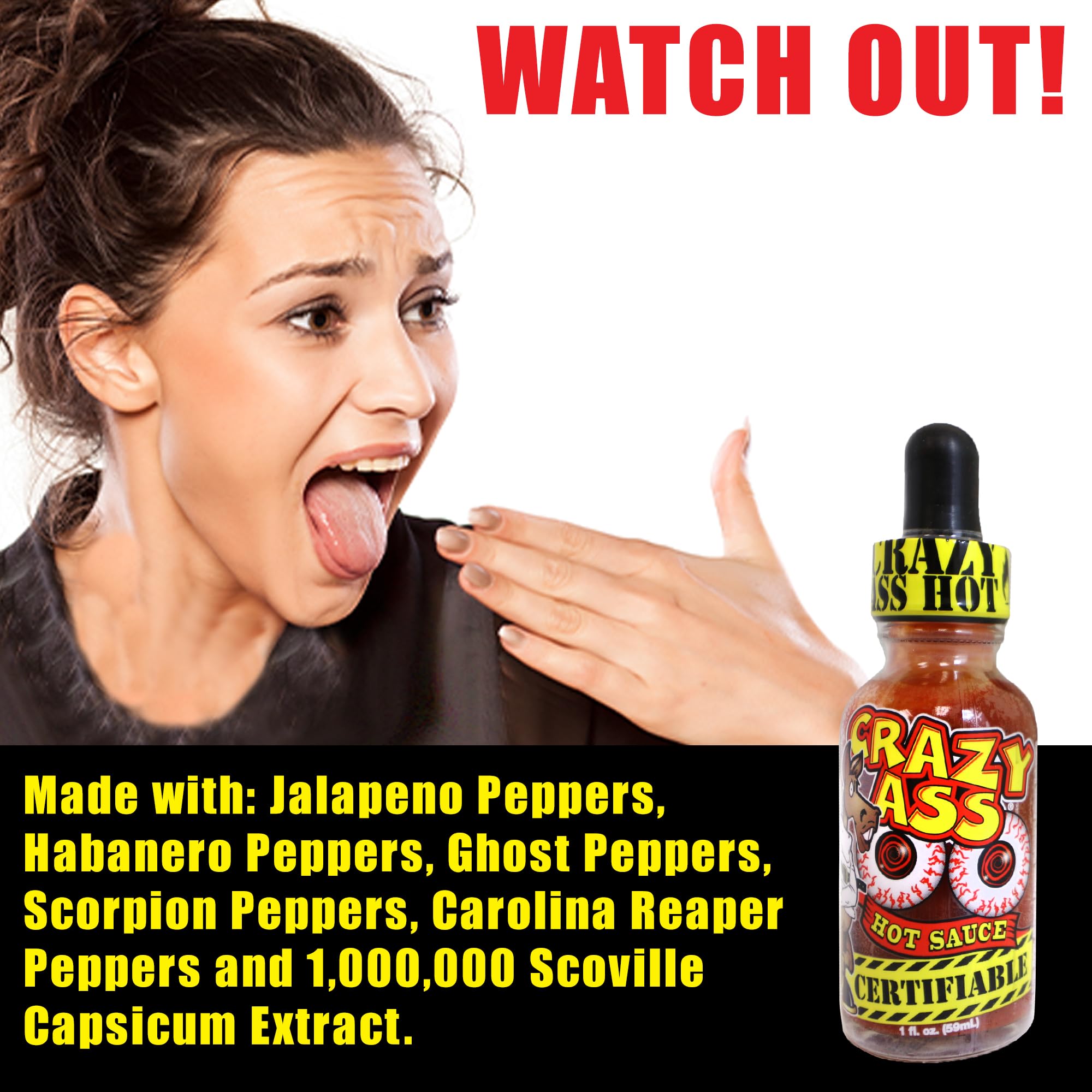 Premium Gourmet Crazy Hot Sauce - Ultimate Hottest Hot Sauce Gift - Try if you dare!