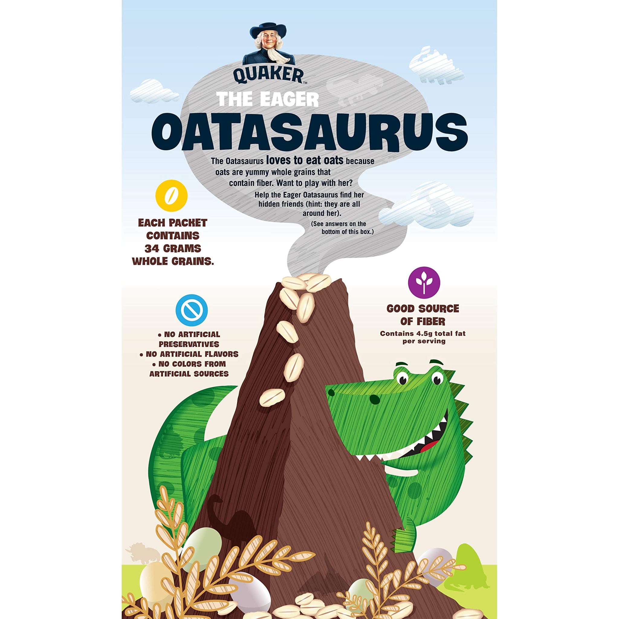 Quaker, Instant Oatmeal, Dinosaur Eggs Brown Sugar,1.76 (Pack of 8), 14.1 Oz