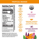 OCA ZERO Tropical Mango, Organic energy drink, zero sugar, gluten-free, vegan plant-based, 12 Fl Oz (12 pack)