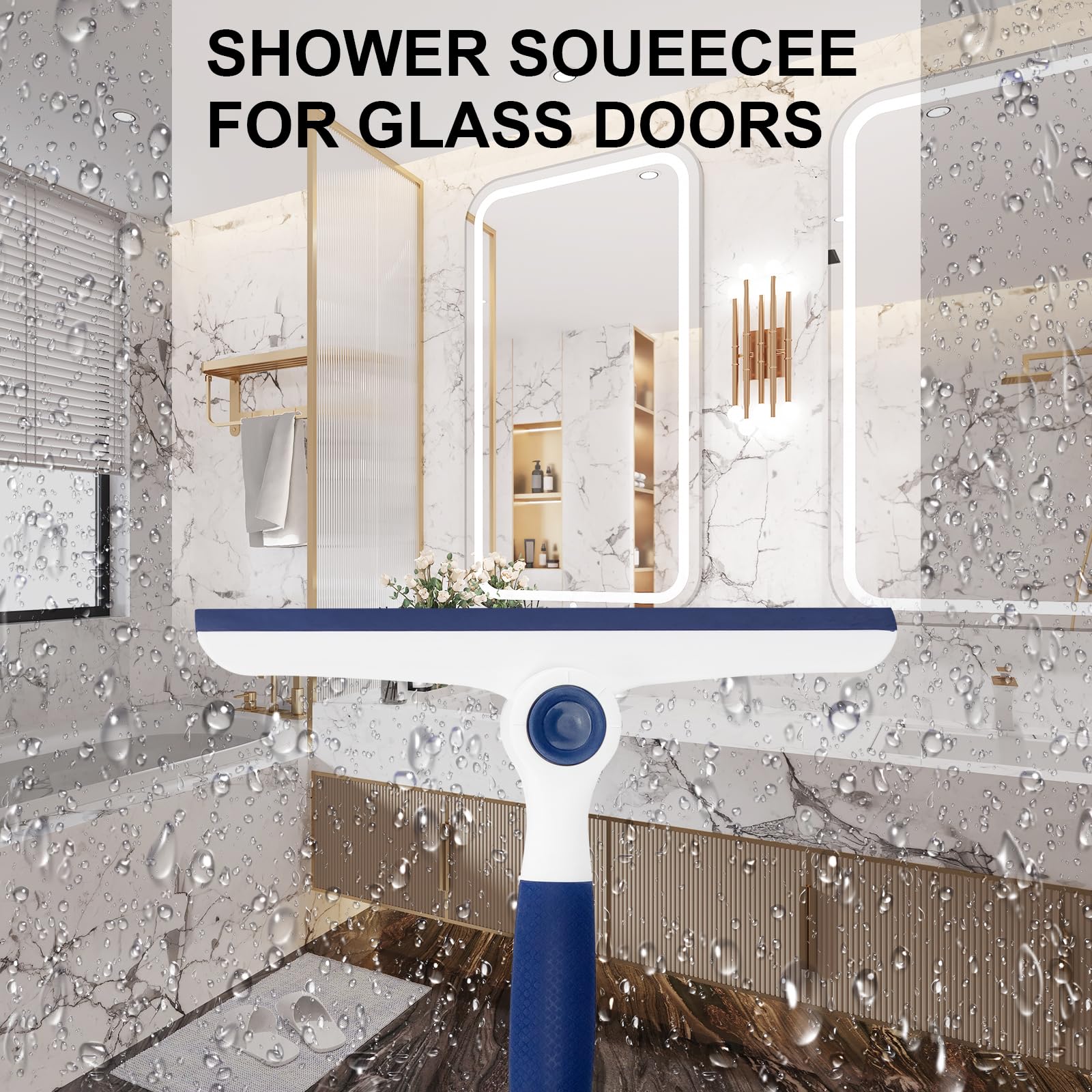 Window Squeegee for Glass Doors?All-Purpose 9.7” Window Cleaning Squeegee, Handheld for Windows, Car Windshields & More?Grey (9.5" Window Squeegee)