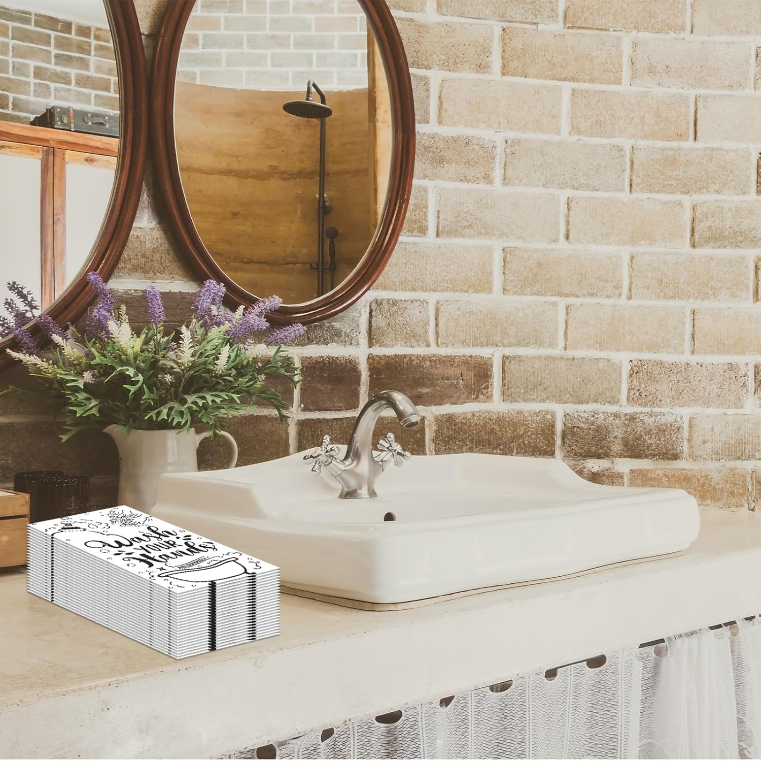 100 Pcs Disposable Hand Towels for Bathroom Funny Paper Guest Towels Decorative Dinner Napkins for Room Wedding Birthday Holiday Anniversary Baby