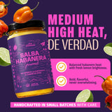 Habanero Hot Sauce - Authentic Mexican Style, Medium-High Heat, Small Batch Artisan Salsa, 100% Natural, No Preservatives, 8 oz
