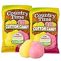 Swirlee Country Time Lemonade Cotton Candy - Sweet & Tangy Sugar Floss Candy, Soft Fluffy Treat, 2 Pack Party Snack