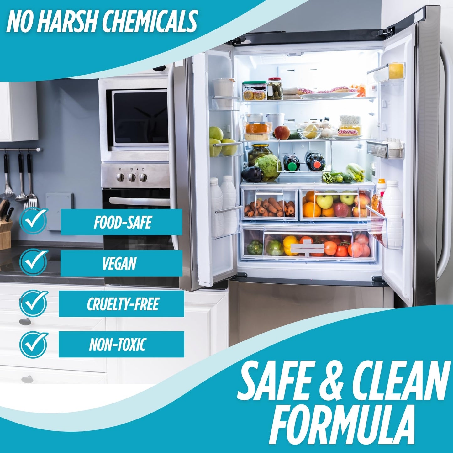 Oh Yuk Fridge Cleaner - 16 oz Concentrate Refill | Makes 4 Spray Bottles | Cleans Inside Refrigerator for Spotless, Food-Contact Safe Surfaces | Lifts