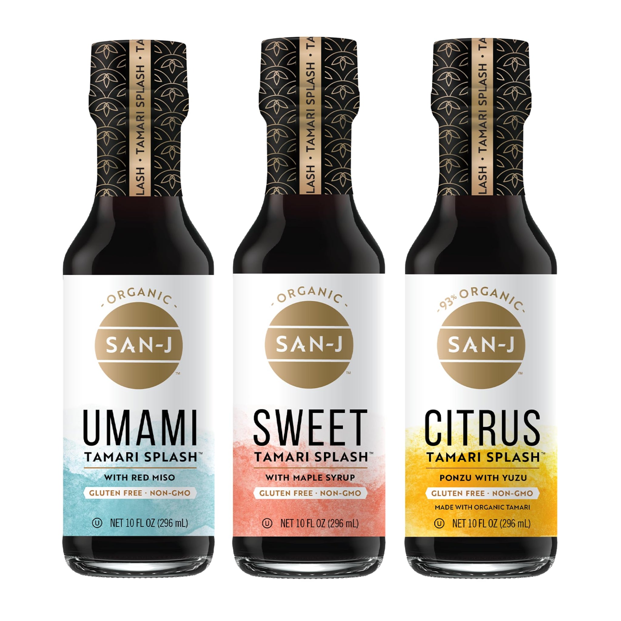 San-J Variety Pack, Umami Sweet Citrus Tamari Splash, 10 oz Bottle, 3 Pack