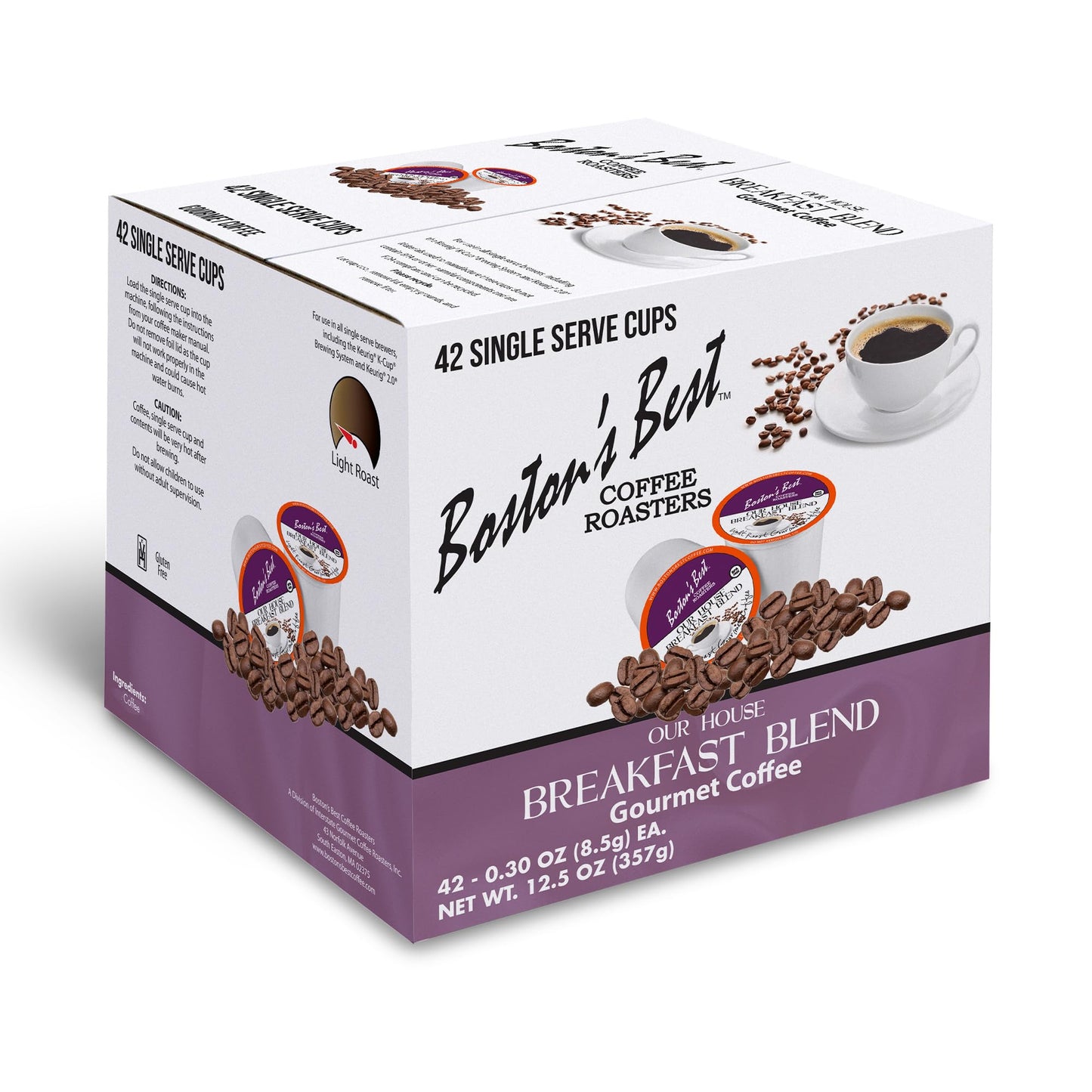 Boston’s Best - Smooth Light-Roast Breakfast Blend, Delicious Gourmet Coffee Compatible with Keurig Coffee Maker, 1 Count (42 Single Serve Cups)