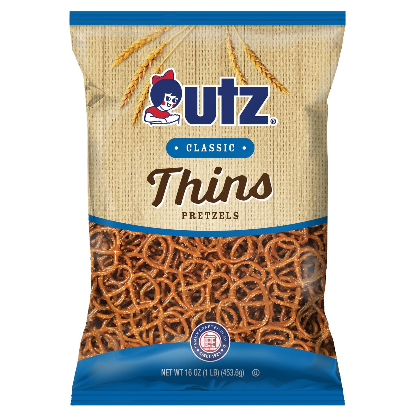 Utz Classic Thins Pretzels, 16 oz