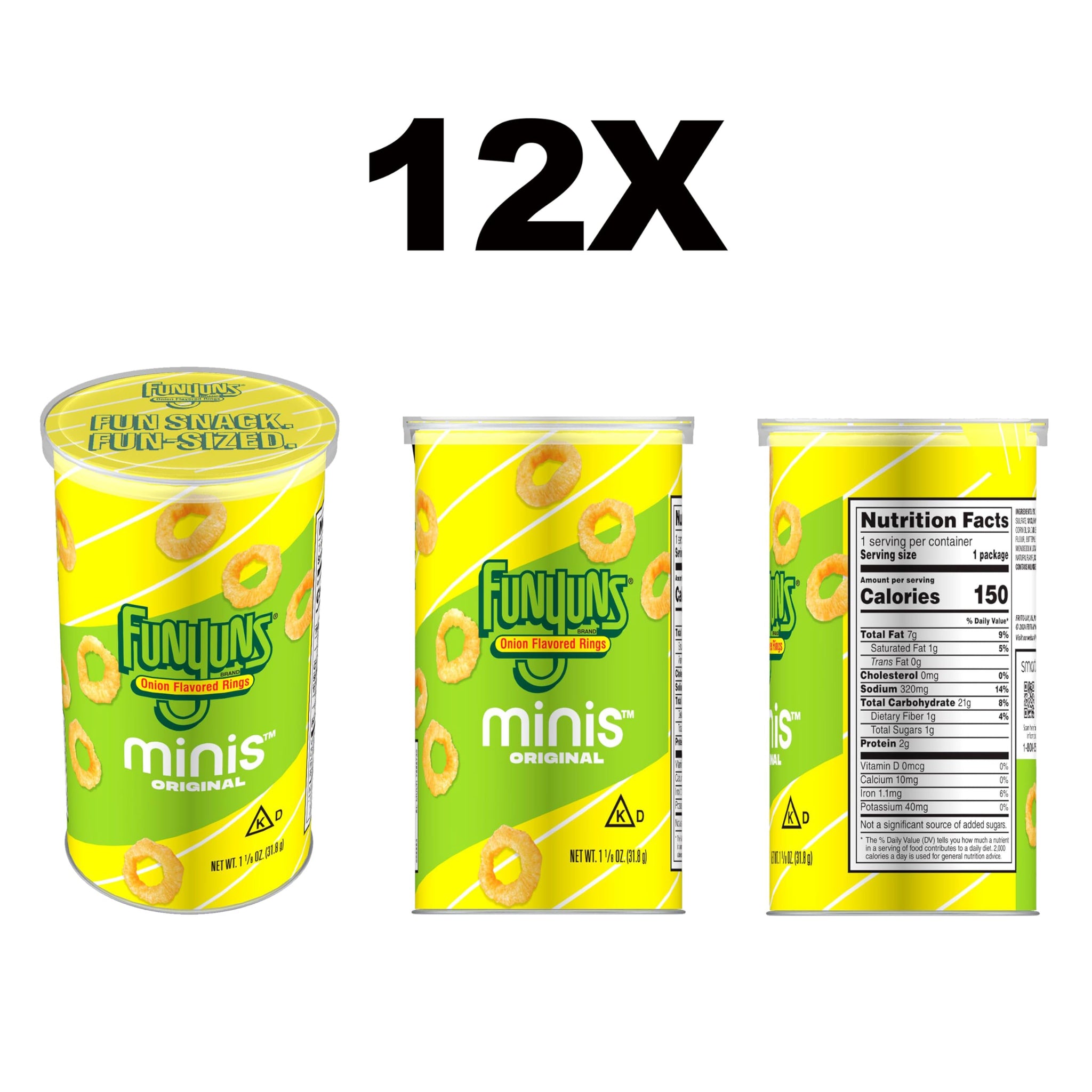 Minis Canisters, Funyuns Original, 1.125 Ounce (Pack of 12)