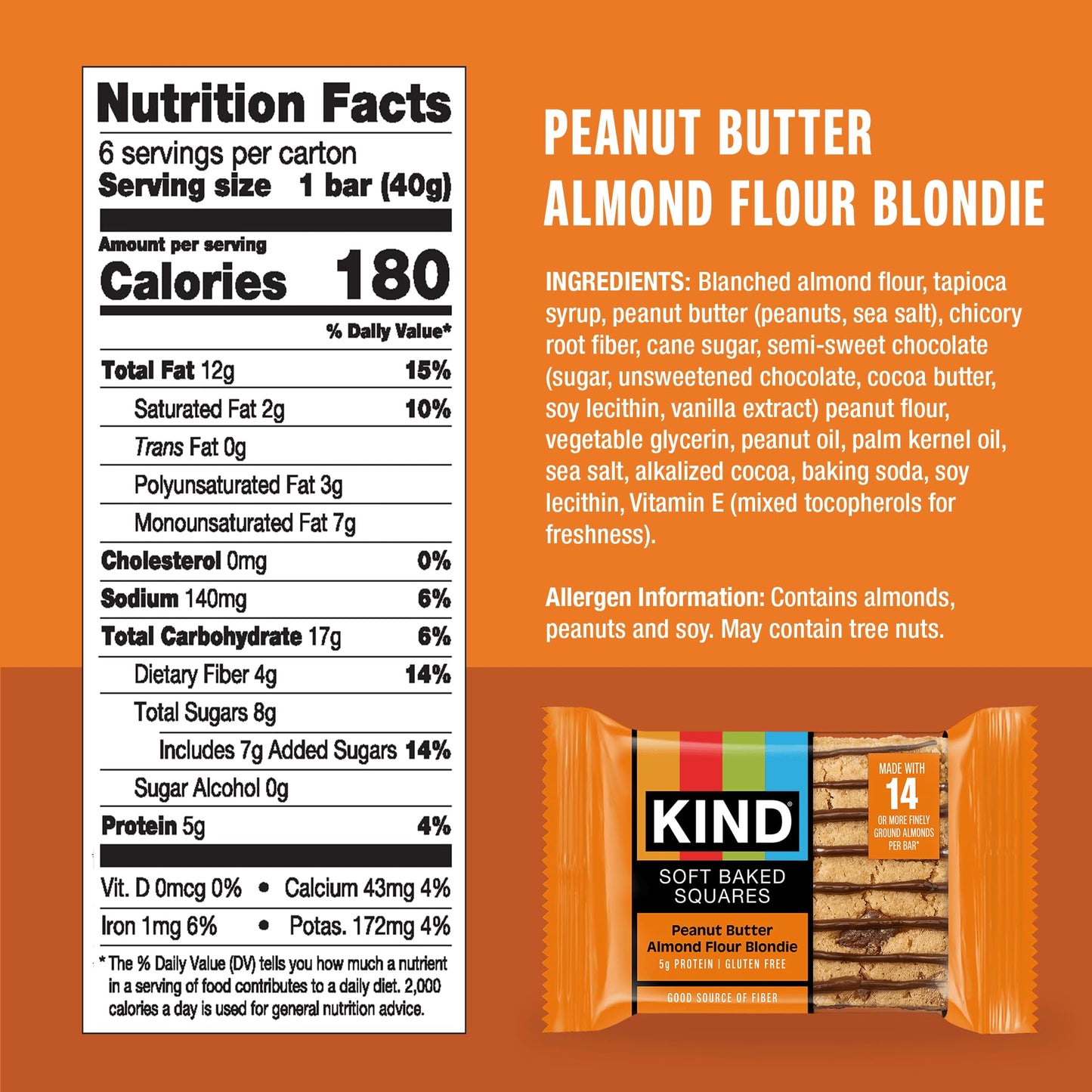 KIND Soft Baked Squares Variety Pack, Gluten Free, Healthy Snack Bars, Chocolate, Peanut Butter, Salted Caramel Almond, 5g Protein, 18 Count