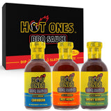 Hot Ones BBQ Sauce Trio - Variety Pack - Gift Set - Caribbean, Hot Honey, Smoked Serrano