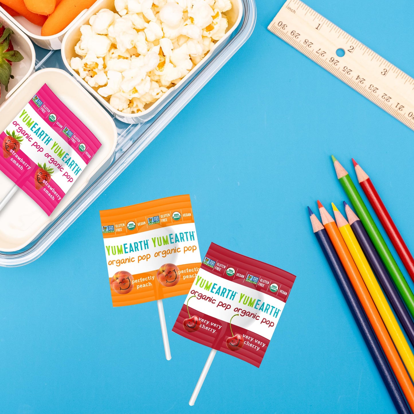 YumEarth Organic Pops Variety Pack, 40 Fruit Flavored Favorites Lollipops, Allergy Friendly, Gluten Free, Non-GMO, Vegan, No Artificial Flavors or
