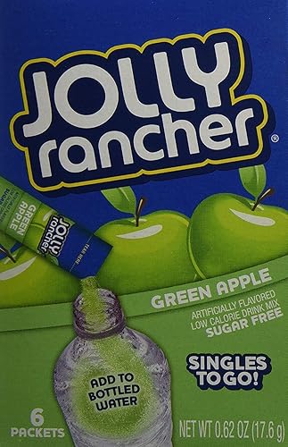 Jolly Rancher, Green Apple Singles To Go! Sugar Free Drink Mix, 6 Count