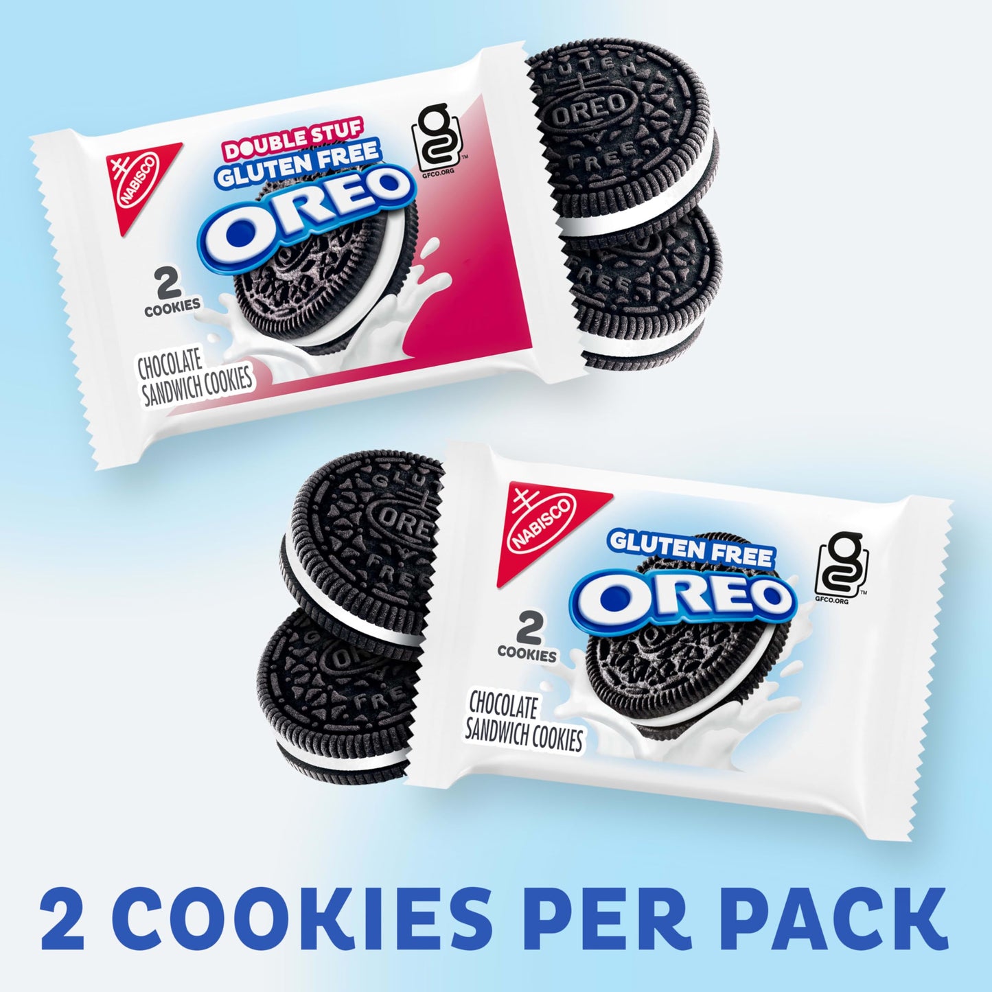OREO Gluten Free Original & Double Stuf Chocolate Sandwich Cookies Variety Pack, Gluten Free Cookies, 20 Snack Packs (2 Cookies Per Pack)
