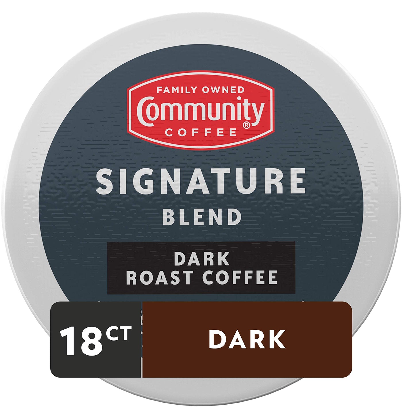 Community Coffee Signature Blend 18 Count Coffee Pods, Dark Roast, Compatible with Keurig 2.0 K-Cup Brewers, Box of 18 Pods