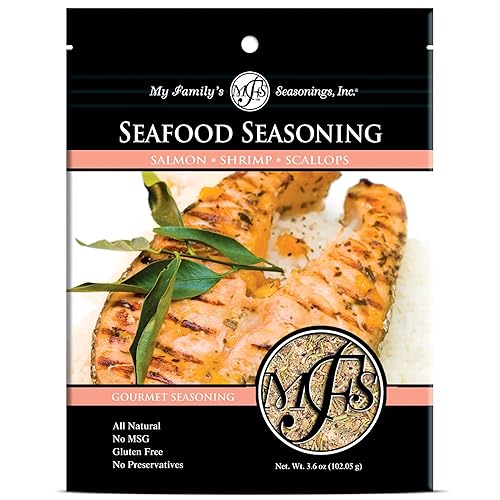 My Family's Seafood Seasoning Pack - All-Natural Shrimp, Scallops & Salmon Seasoning - No MSG, Gluten-Free, Preservative-Free Dry Rub - 3.6 oz