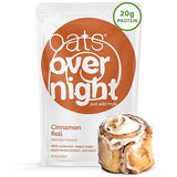 Oats Overnight Cinnamon Roll - Vegan Overnight Oats with 20g Protein, High Fiber Breakfast Protein Shake - Gluten Free Oatmeal, Non GMO High Protein