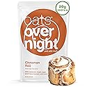 Oats Overnight Cinnamon Roll - Vegan Overnight Oats with 20g Protein, High Fiber Breakfast Protein Shake - Gluten Free Oatmeal, Non GMO High Protein