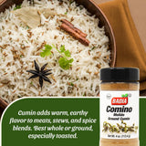 Badia Ground Cumin, 4 oz - Comino Molido, Warm & Earthy Spice for Latin, Indian & Mediterranean Dishes