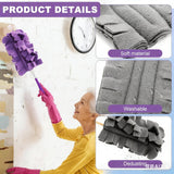 Cookiepapa 7-Piece Set of Reusable Dusting Brush Refills, Washable Microfiber Dusting Pads, Suitable for Home, Blinds, Cars, Pets, Furniture, Fans
