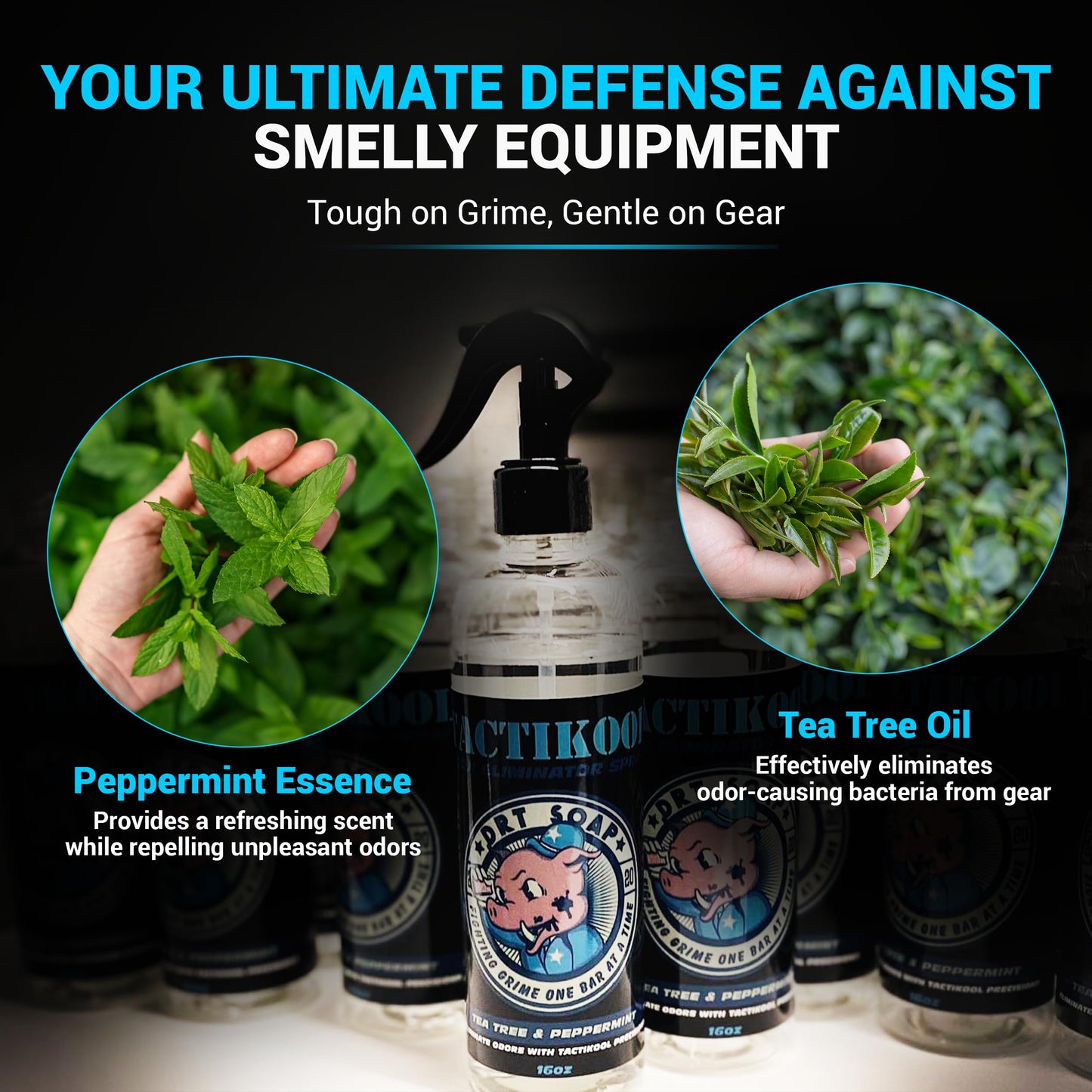 DRT Soap Odor Eliminator for Active & Protective Gear - Pack of 2 (16oz) Instant Deodorizer Spray for K9 Equipment, Vests, Uniforms & More | Quick