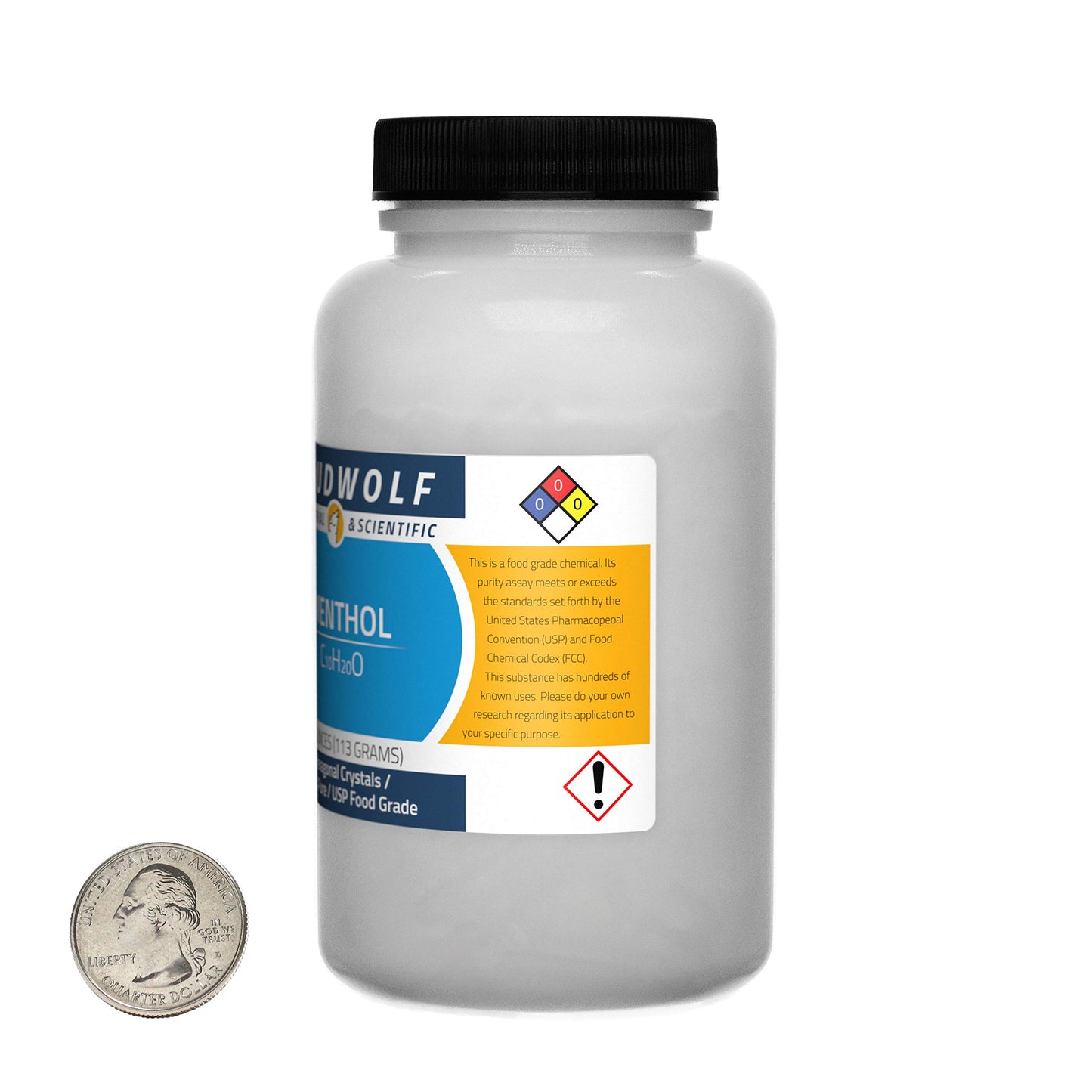 Menthol / 4 Ounce Bottle / 100% Pure USP Food Grade/Hexagonal Crystals