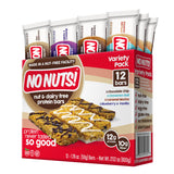 No Nuts! Protein Bar Variety Pack - 12 Count | Nut-Free & School-Safe | Chocolate Chip, Caramel Mocha, Cinnamon Roll & Blueberry Vanilla | Dairy-Free
