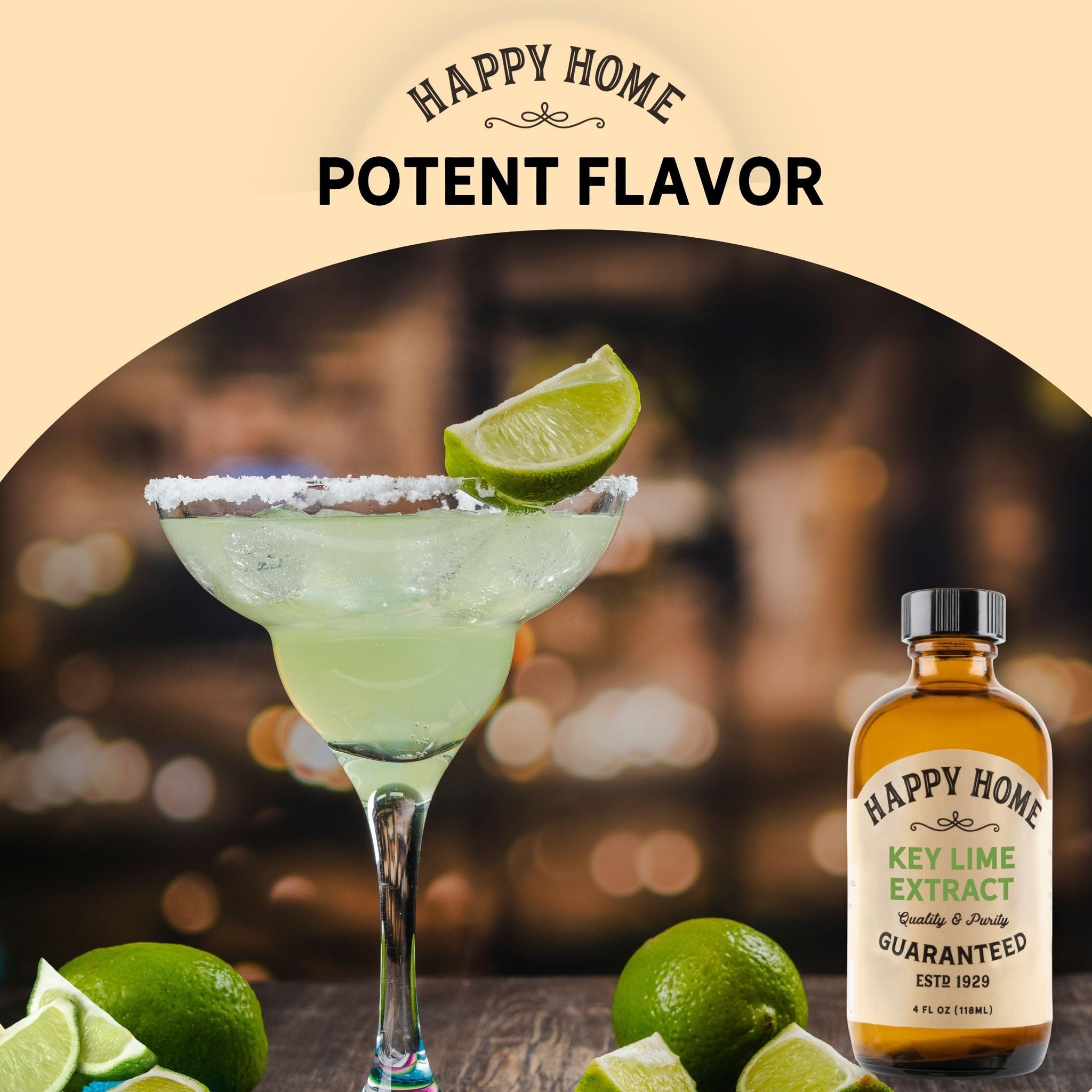 Happy Home Key Lime Extract, Natural, Dairy-Free, Nut-Free, Gluten-Free, Kosher, 4 fl oz