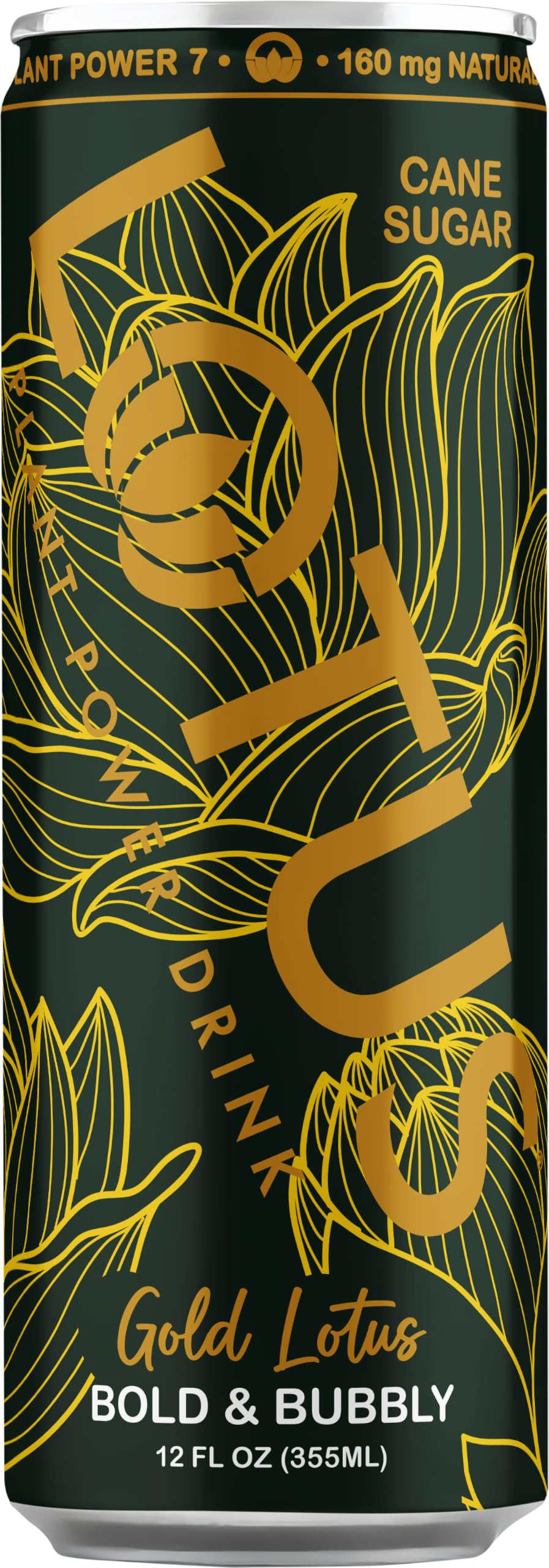 Gold Lotus Plant Power® 160 mg, Pure Cane Sugar, 12 Count 12 oz Cans