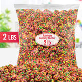 Gummy Clusters Rainbow, 2lb Pack of Gummy Clusters Bulk, Perfect Gummy Candy Snack for Parties, Birthdays, Holidays, Gift Bags, Office Treats
