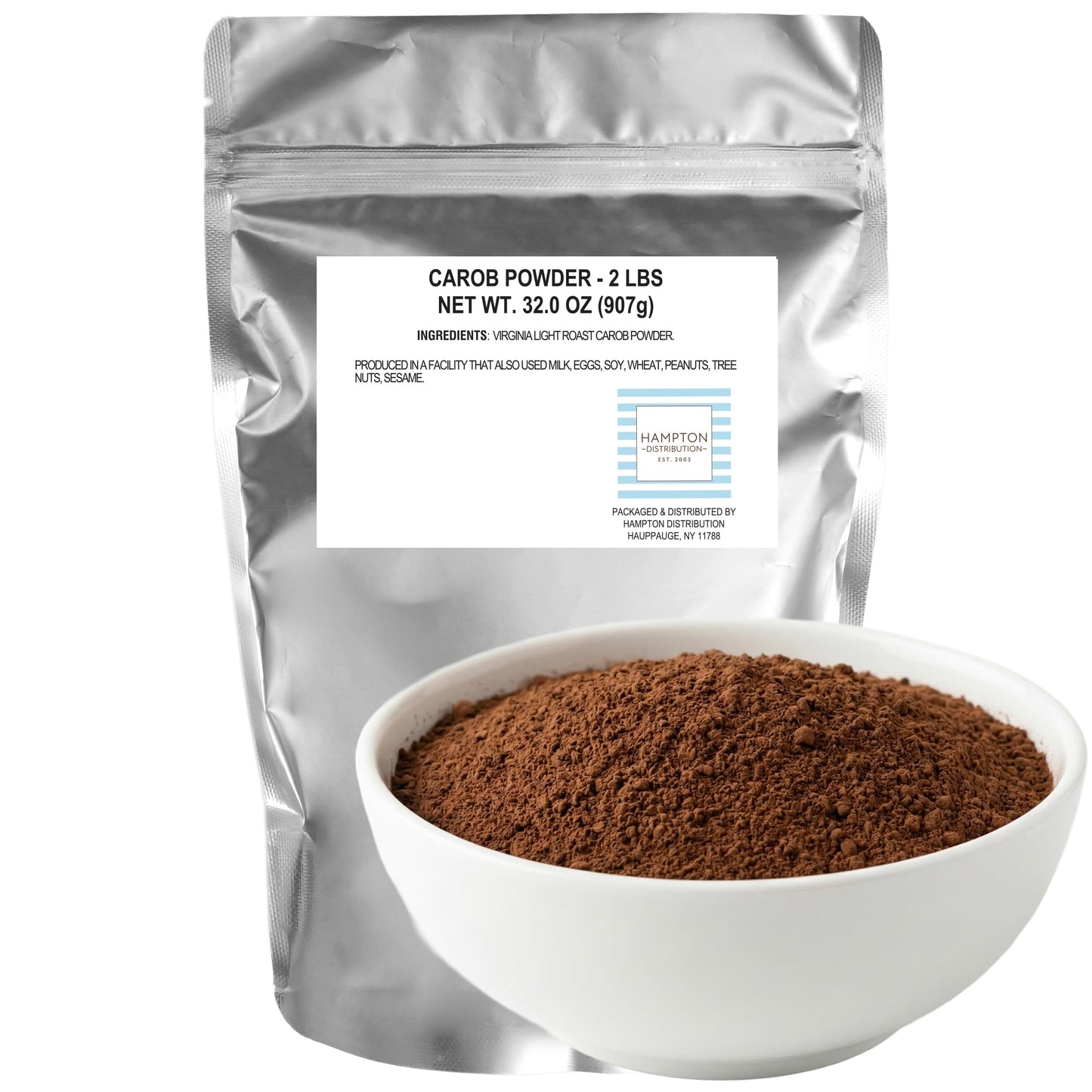 Carob Powder, 2 Pound Carob Bulk Bag, Hampton Distribution