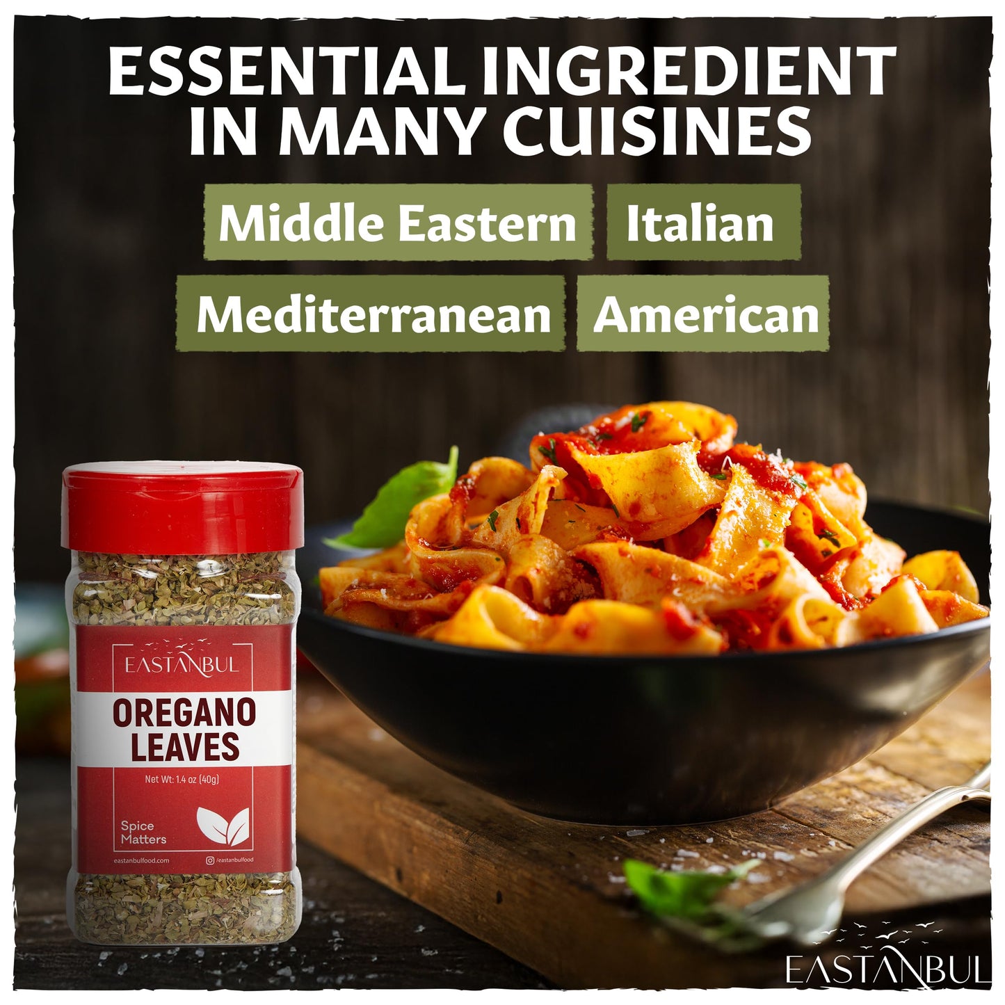 Eastanbul Oregano, Dried Oregano, Mediterranean Style, 1.4oz, Dried & Pure Leaves, Turkish Spice, Exquisitely Fragnant, Vegan Full-Flavor, Perfect