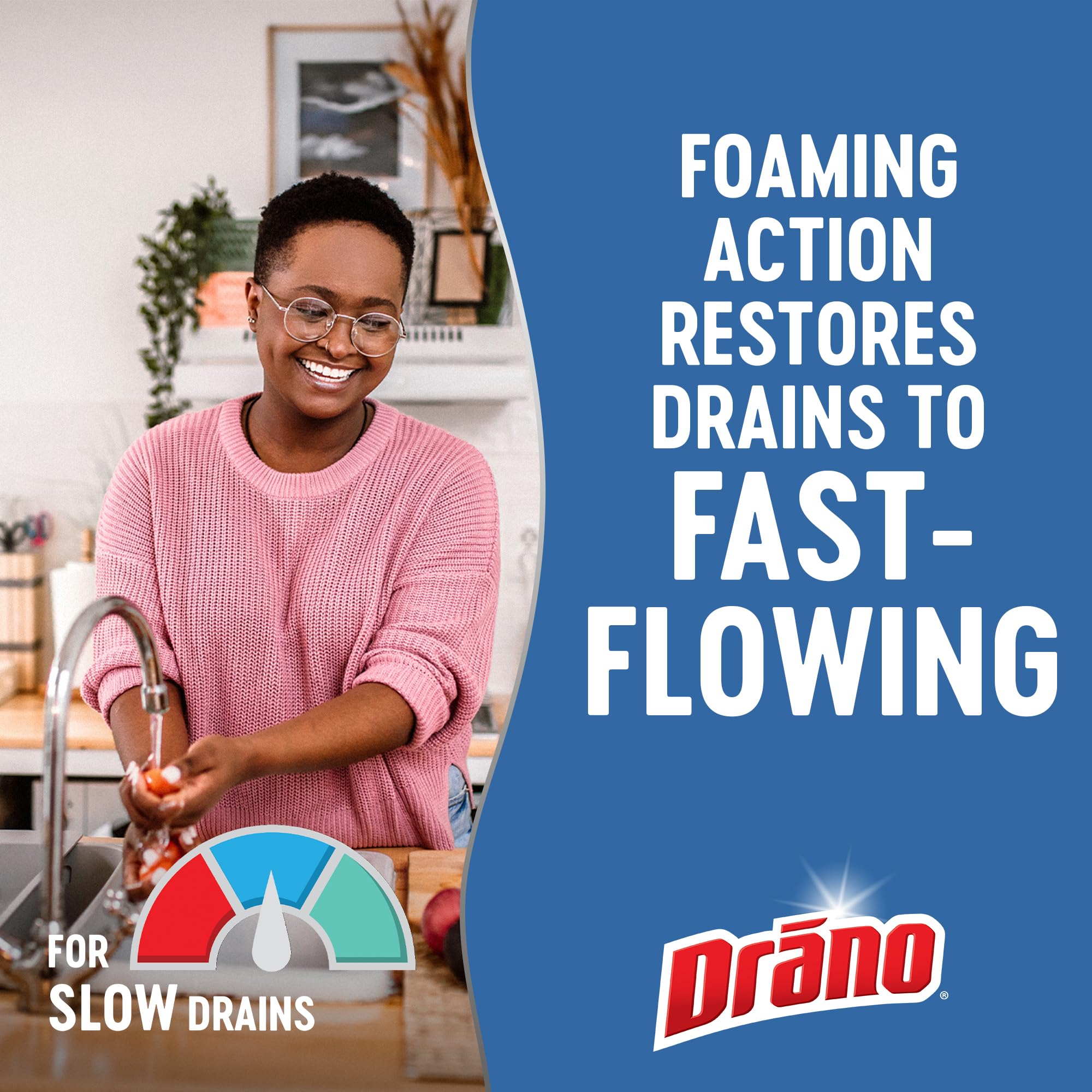 Drano EarlyAction Foamer, Drain Clog Remover & Cleaner, Unclogs Hair, Grease, Soap & Slow Drains, Removes Sources of Odor, Safe for Septic, Pipes
