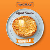 Thomas' Original English Muffins, 12 count, (6 ct each), Plain English Muffins, 26 oz Tray