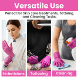SAFEWAY USA Pink Nitrile Gloves Disposable - Non-Latex, Powder-Free, Ambidextrous Design Multi-purpose Gloves for House Chores, Nail Tech, Salon