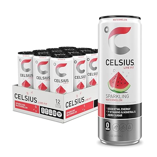 CELSIUS Sparkling Watermelon, Sugar Free Energy Drink, 12 Fl Oz (Pack of 12)