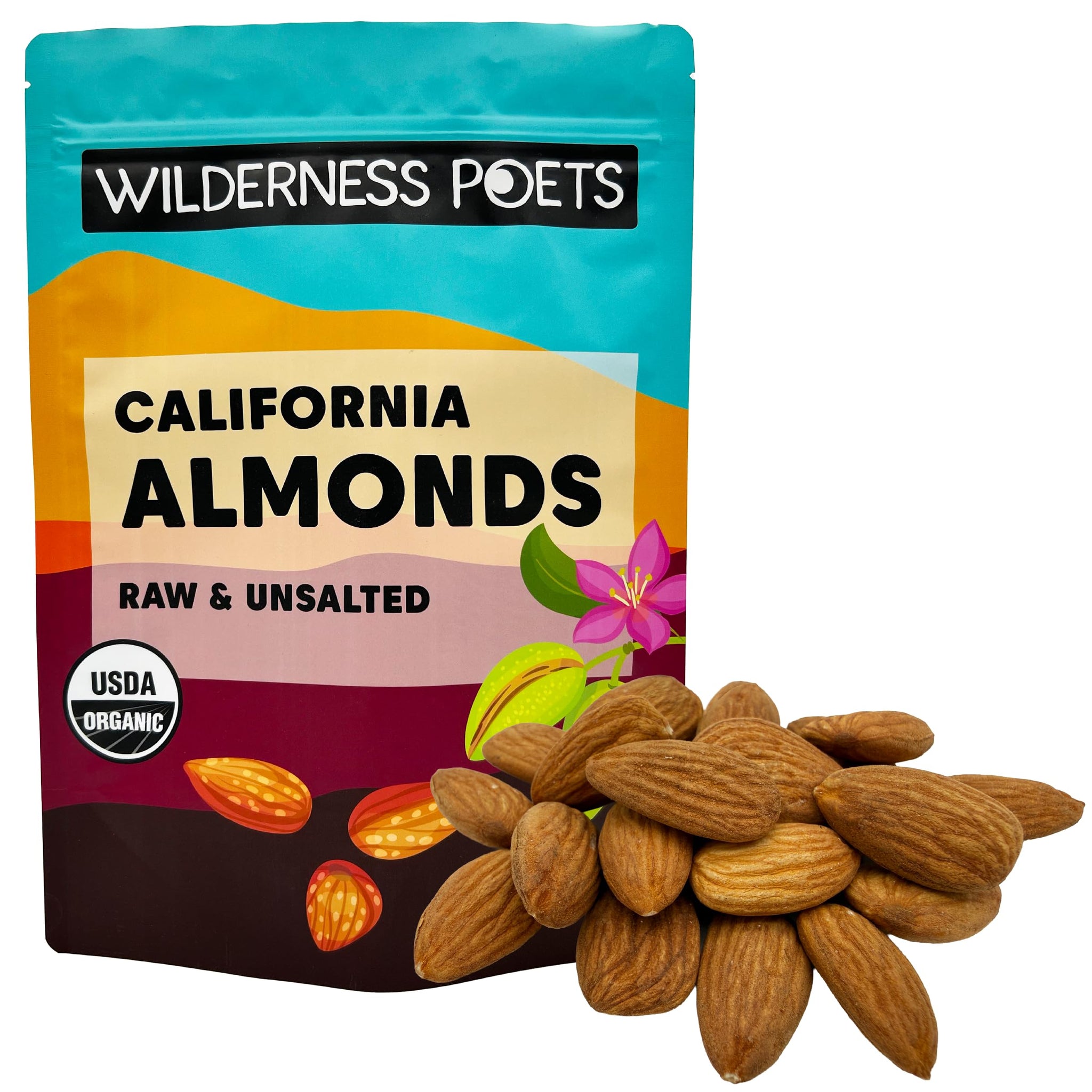 Wilderness Poets California Almonds - Organic Raw Almonds, 2 Pound (32 Ounce)