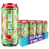G Fuel Energy Drink, Watermelon, Sugar Free Beverage with 300mg Caffeine, Daily Energy Boost with Focus Amino, Vitamin + Antioxidants, 16 oz Cans